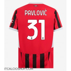 AC Milan Strahinja Pavlovic #31 Prima Maglia 2024-25 Manica Corta